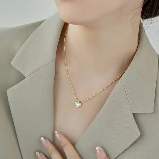 Heart Love Cubic Zirconia Necklace - JIMMY JEWELRY 01