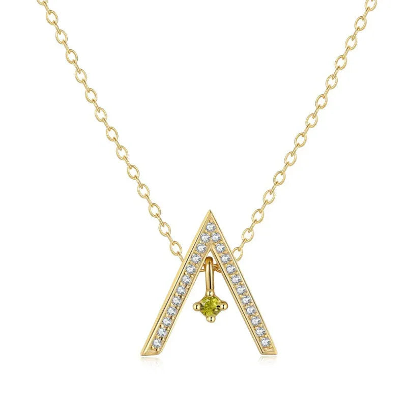 Luxury Gold Gemstone Triangle Necklace Collection - JIMMY JEWELRY 01