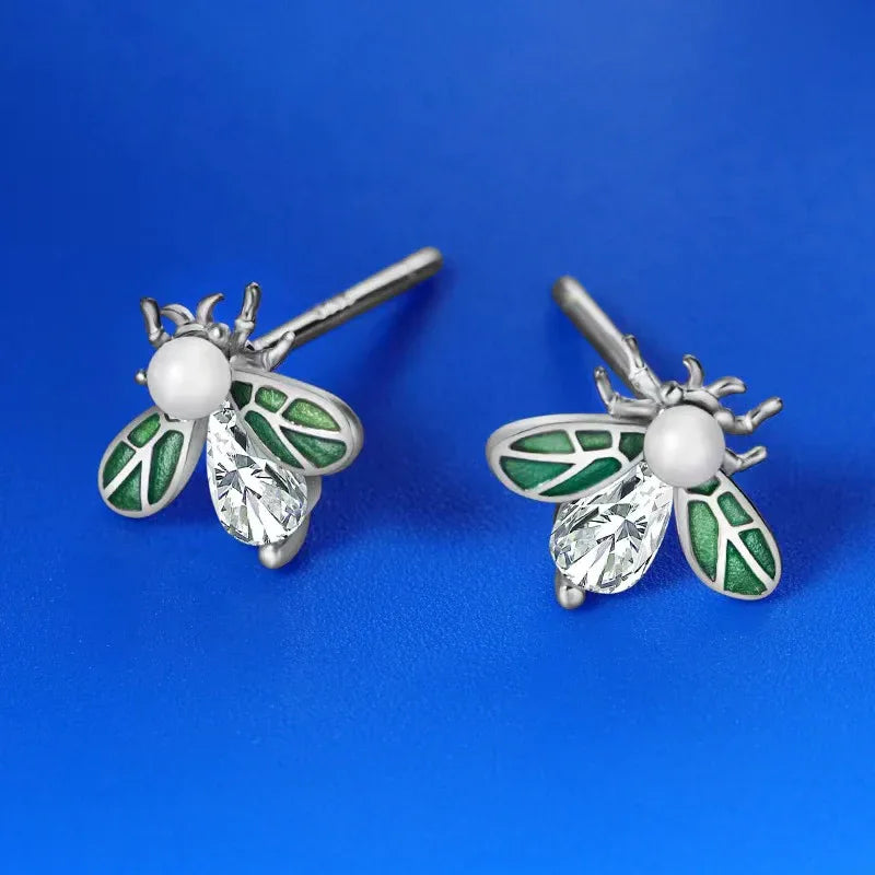 diamond bee stud - JIMMY JEWELRY 01