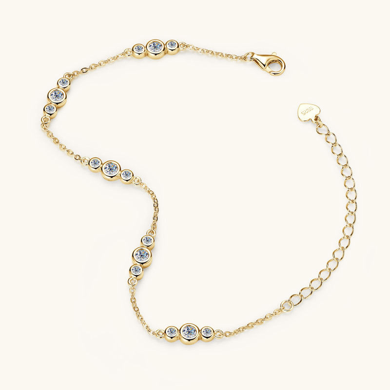 Gold Moissanite Station Bracelet