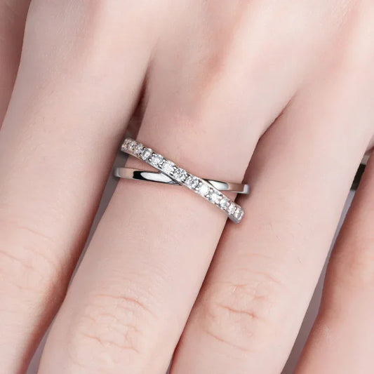 Elegant Moissanite Ring with 2mm Moissanite Stones - JIMMY JEWELRY 01
