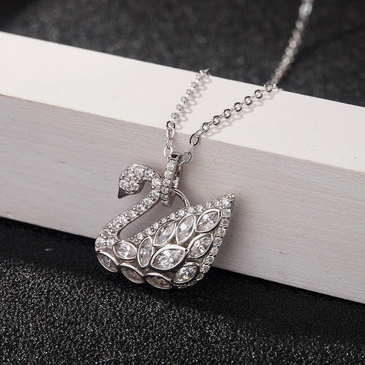 swarovski dancing swan necklace - JIMMY JEWELRY 01