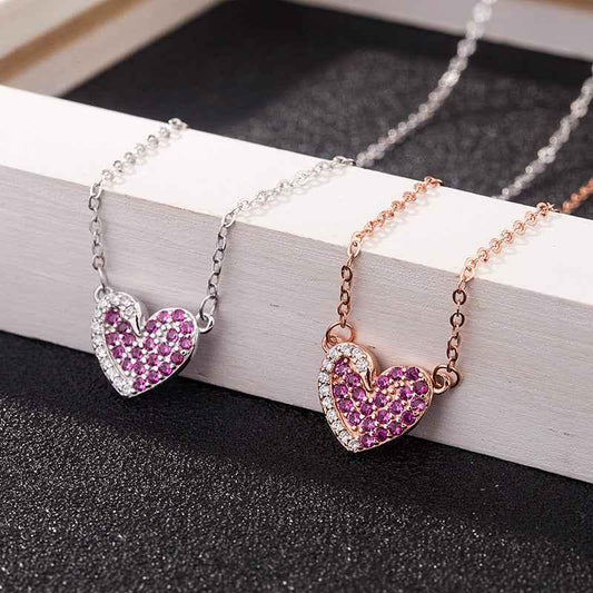 swarovsk diamond swan heart necklace - JIMMY JEWELRY 01
