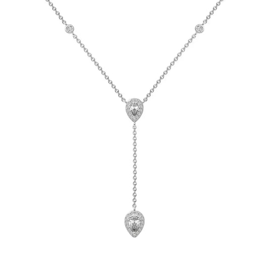 Waterdrop 5A Zircon Pendant Y Necklace for Daily - JIMMY JEWELRY 01
