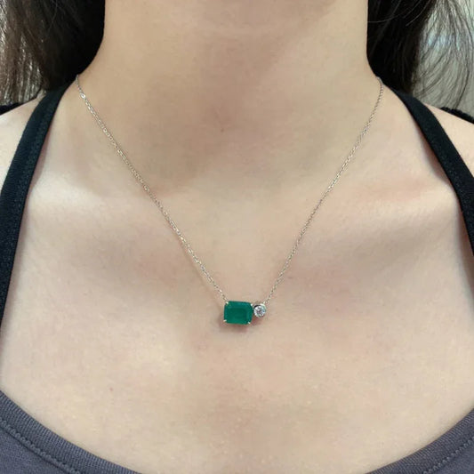 Square Shape Zirconia Womens Necklaces - JIMMY JEWELRY 01
