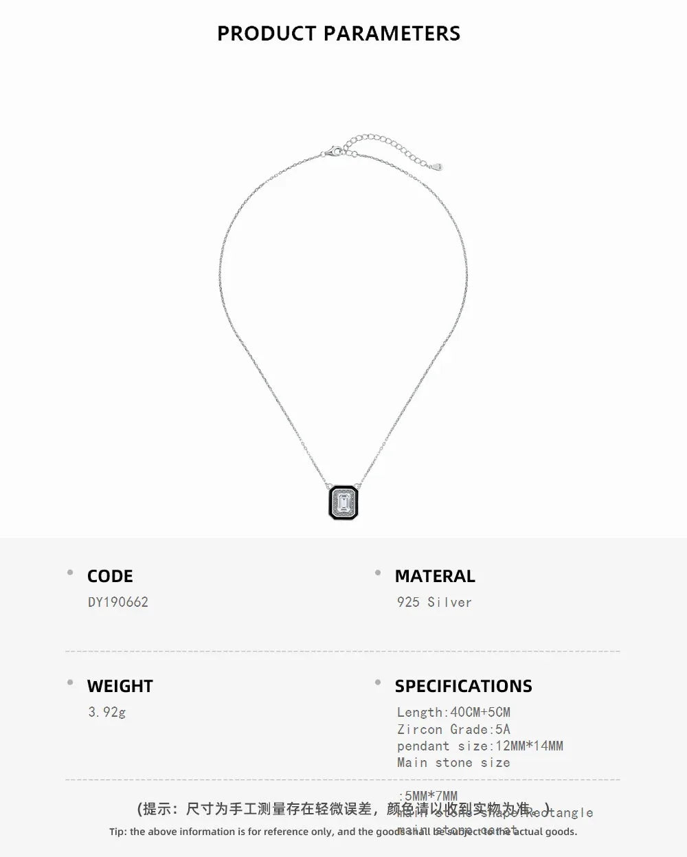 Emerald Cut CZ Pendant Necklace - JIMMY JEWELRY 01