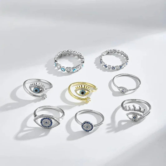 Evil Eye and Hamsa Hand Ring Collection - JIMMY JEWELRY 01