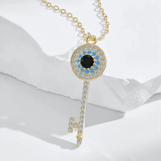 Key Pendant Devil Eye Necklaces - JIMMY JEWELRY 01