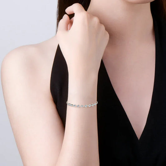 Delicate Moissanite Link Bracelet - JIMMY JEWELRY 01