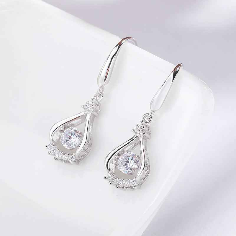 Dancing Stone Teardrop Dangle Earrings