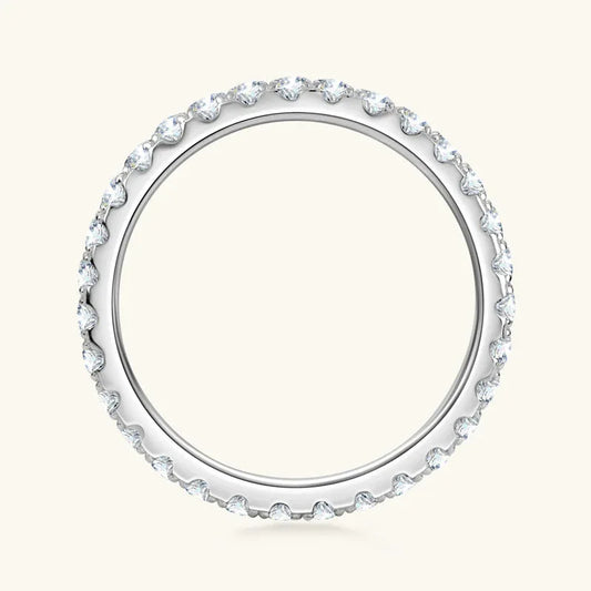 radiant moissanite ring band silver - JIMMY JEWELRY 01
