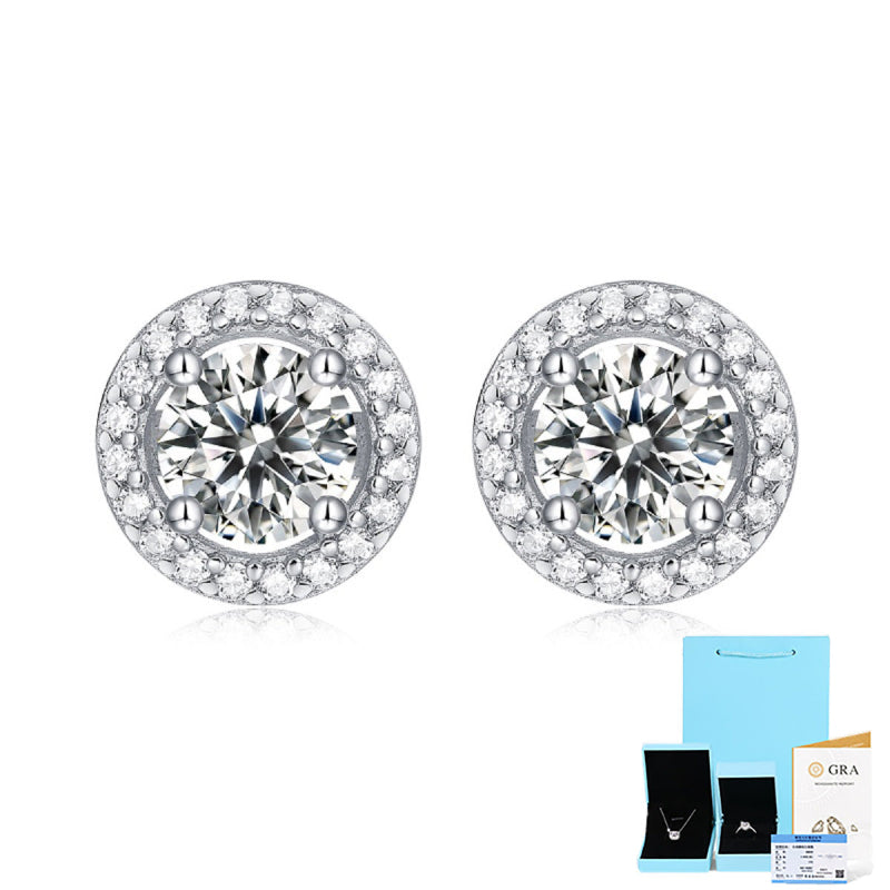 Diamond Halo Stud Earrings
