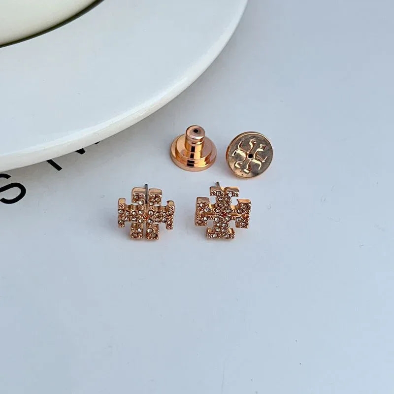 Tory Burch Kira Pave Stud Earrings - JIMMY JEWELRY 01