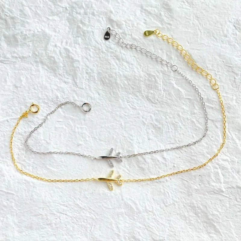 Link Charm Airplane Bracelet - JIMMY JEWELRY 01
