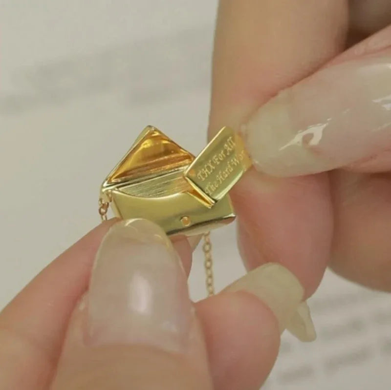 Initial Letter Envelope Custom Necklace - JIMMY JEWELRY 01