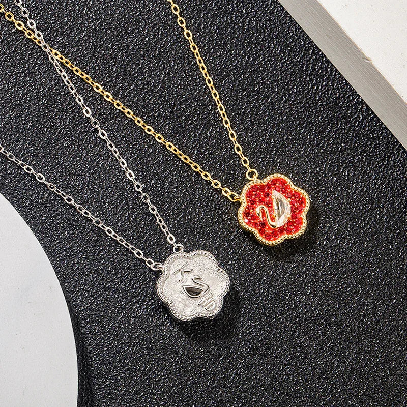 ruby swan pendant - JIMMY JEWELRY 01