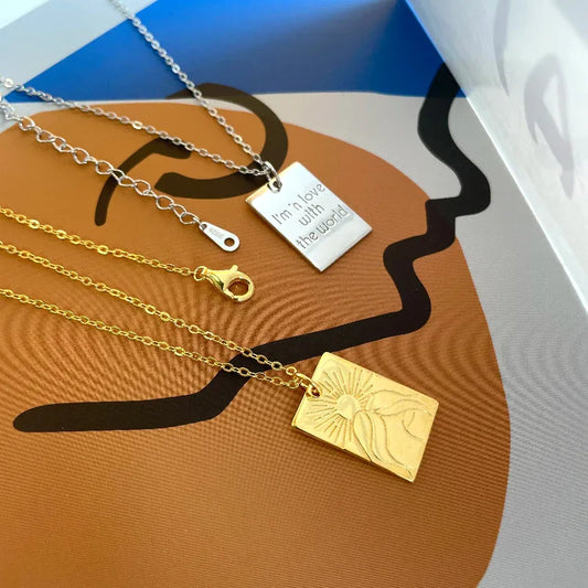 I'm in love with the world Warm Blessing S Necklaces - JIMMY JEWELRY 01