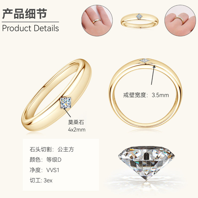 Timeless Classic Princess Moissanite Ring