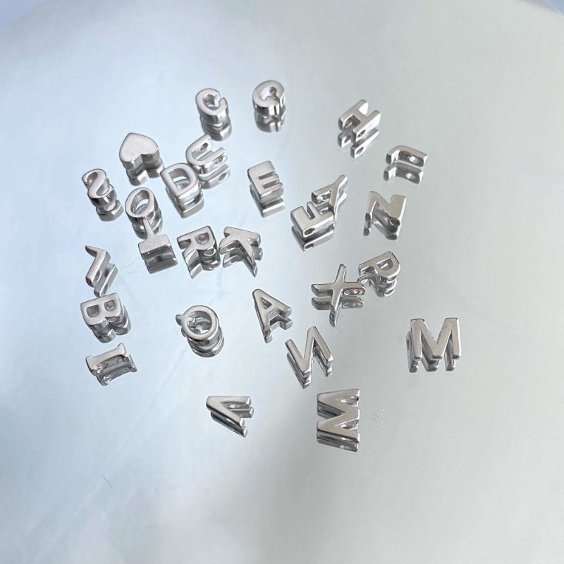 Silver Letter Charms for DIY Projects Jewelry Findings