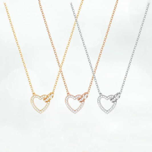 interlock diamond heart necklace - JIMMY JEWELRY 01