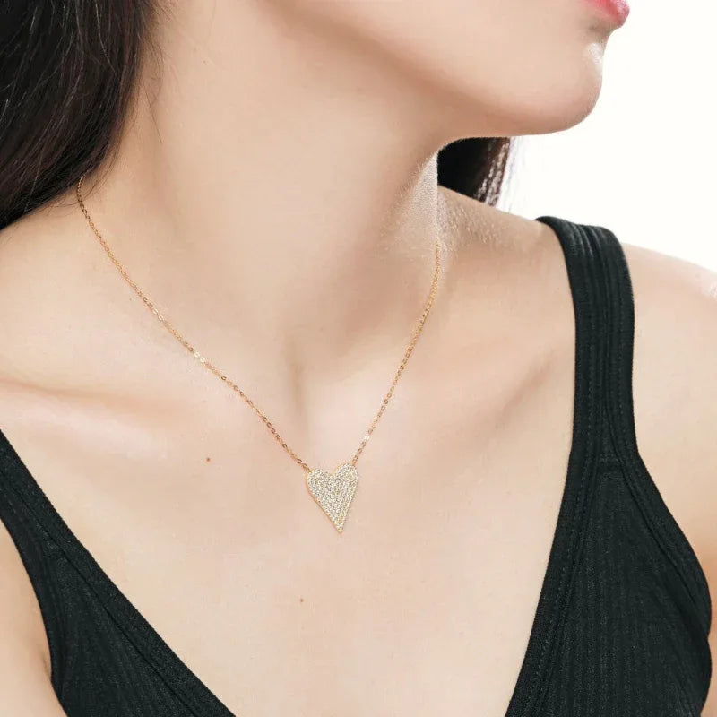 925 Sterling Sliver Heart Tennis Necklaces - JIMMY JEWELRY 01