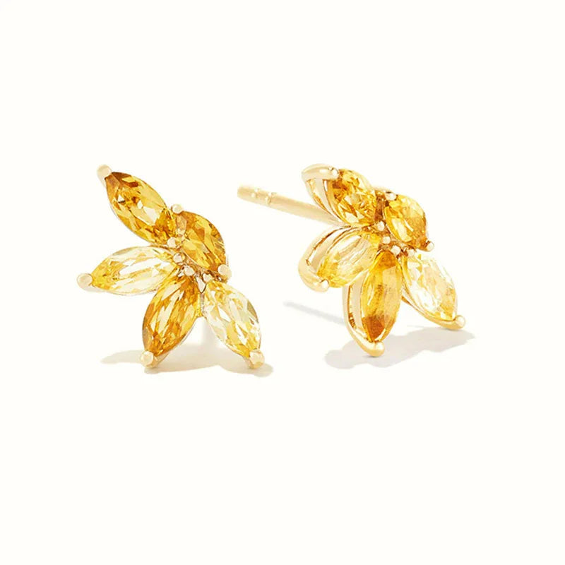 Sterling Silver Pin Marquise Topaz Earrings - JIMMY JEWELRY 01