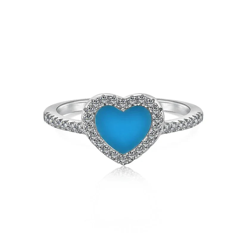 silver heart shaped rings - JIMMY JEWELRY 01