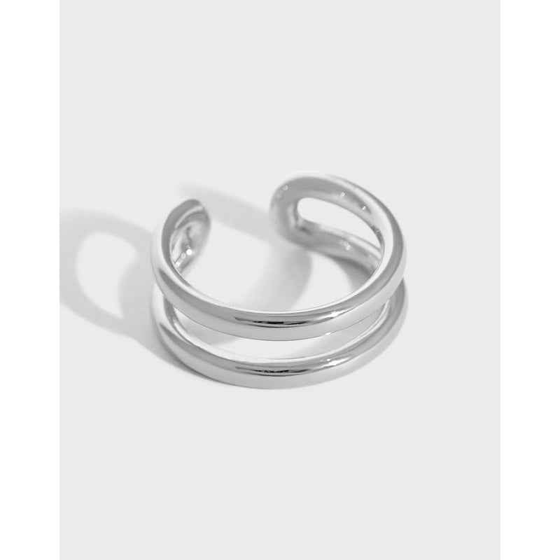 925 sterling silver Double Band Open Ring