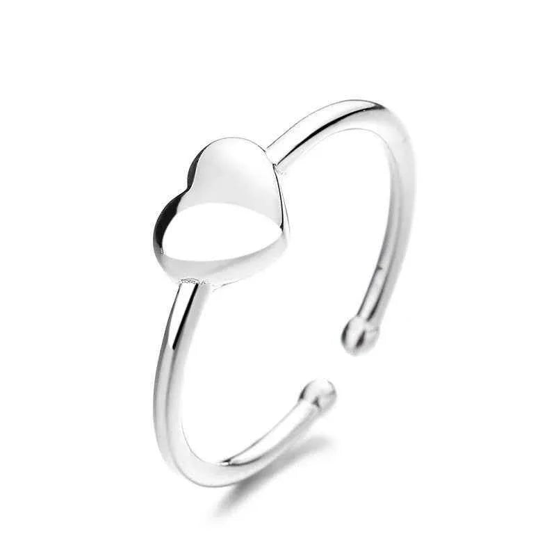Sterling Silver Heart Ring - Elegant Open Heart Jewelry for Love and Connection - JIMMY JEWELRY 01