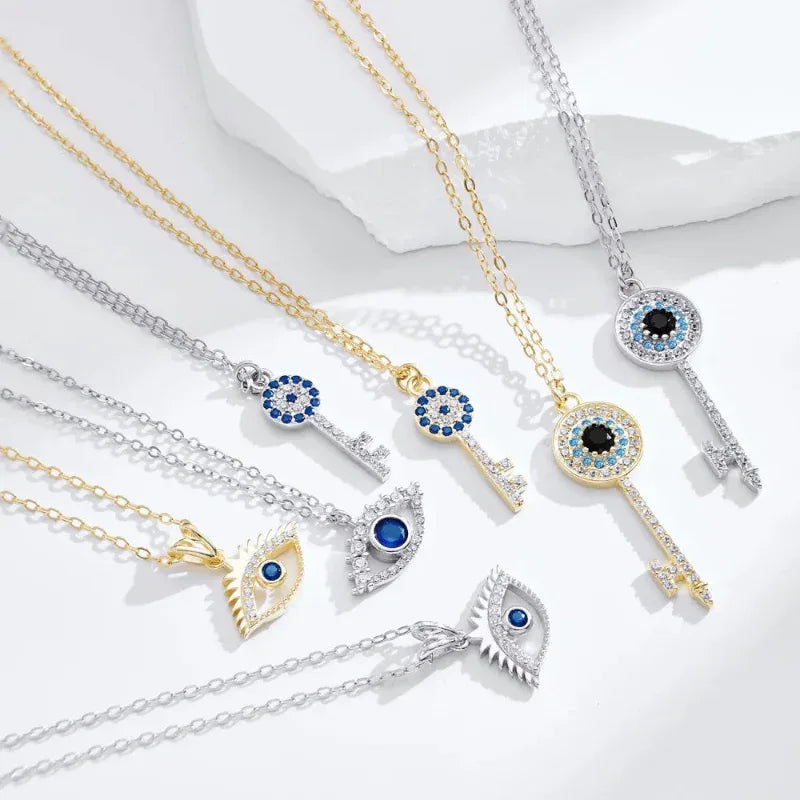 Turkish Blue Devil Eyes Necklace - JIMMY JEWELRY 01