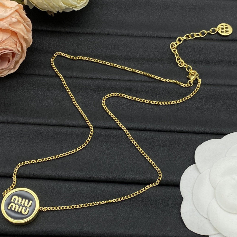 Miu Miu Branded Charm Necklaces in Three Colors