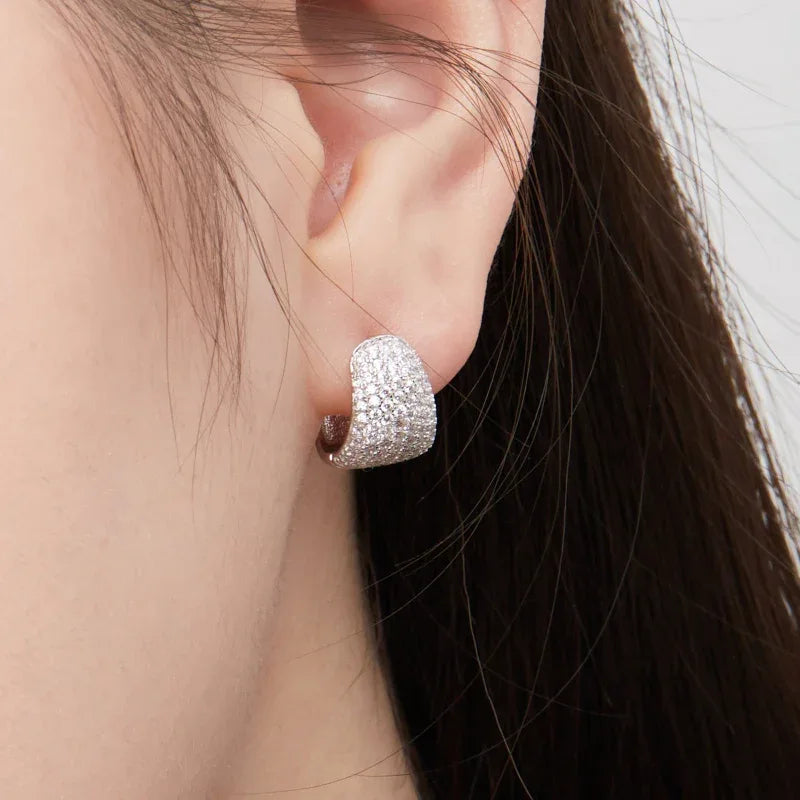 diamond teardrop earrings sterling silver - JIMMY JEWELRY 01