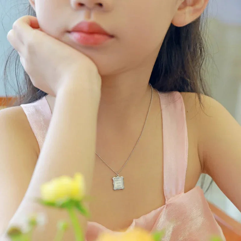 Alphabet Square Baby Pendant - JIMMY JEWELRY 01