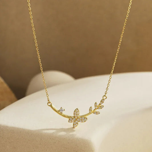 Butterfly Sterling Silver Choker Necklace - JIMMY JEWELRY 01