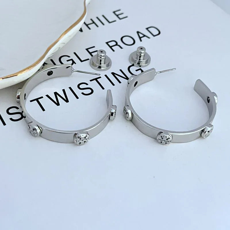 Tory Burch Signature Metal Earrings - JIMMY JEWELRY 01