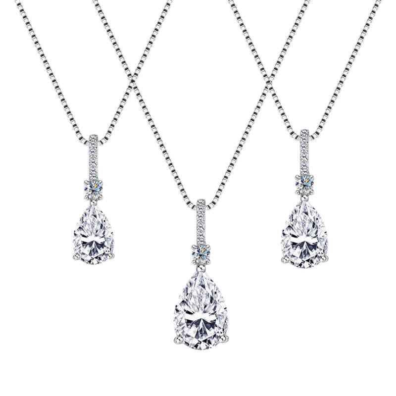 Moissanite Teardrop Pendant Necklace