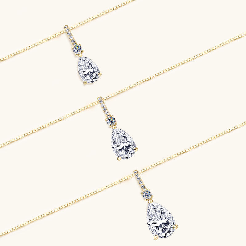 Moissanite Teardrop Pendant Necklace