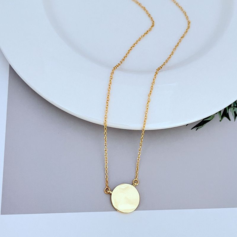 Tory Burch Round Enamel Logo Metal Pendant Necklace