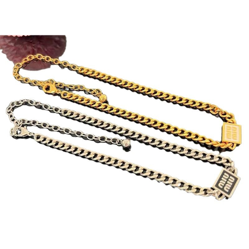 Miu Miu square pendant Cuban necklace
