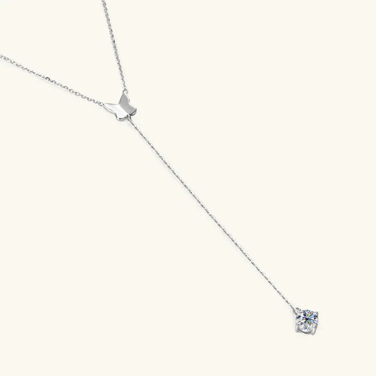 Y-Necklace with Moissanite Butterfly Pendant - JIMMY JEWELRY 01