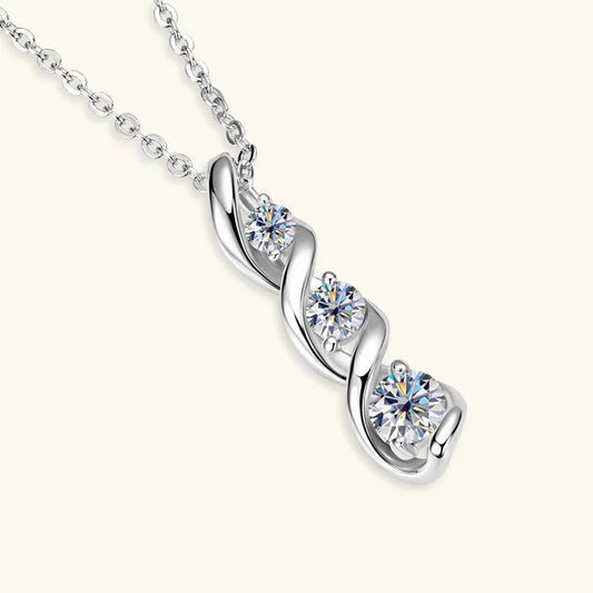 Twisted Moissanite Pendant Necklace - JIMMY JEWELRY 01