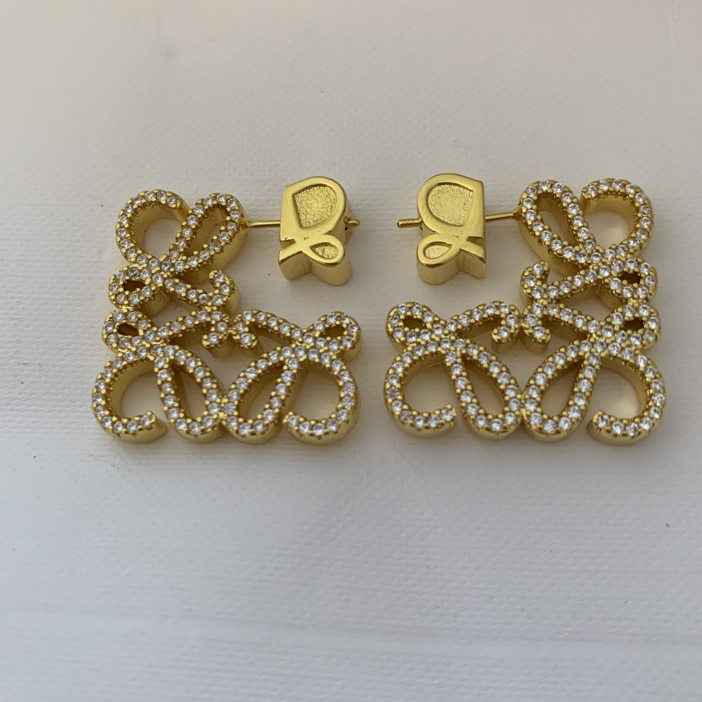 LOEWE Geometric Hollow Diamond Stud Earrings for Women