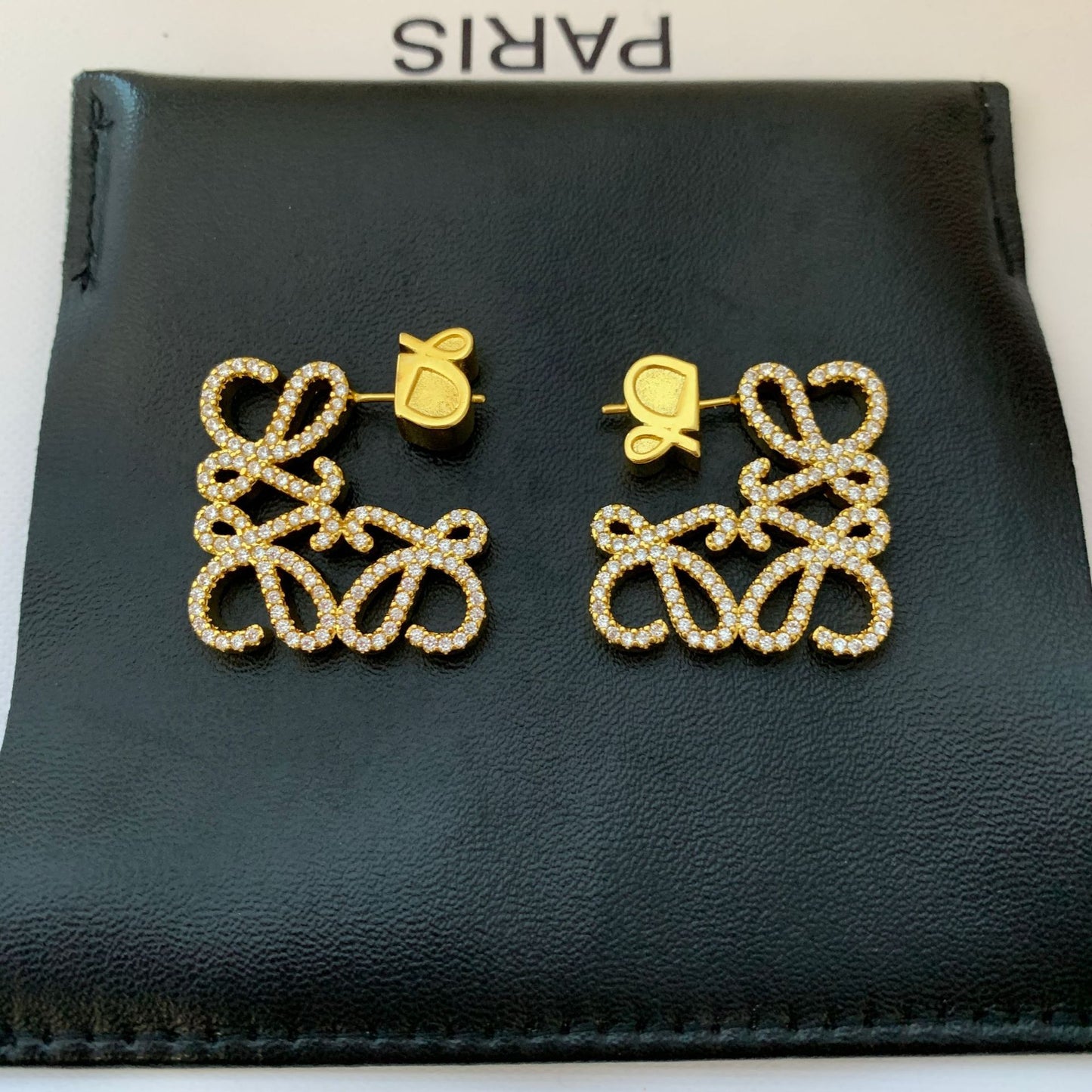 LOEWE Geometric Hollow Diamond Stud Earrings for Women