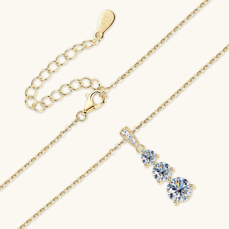 Sparkling Moissanite Waterfall Necklace