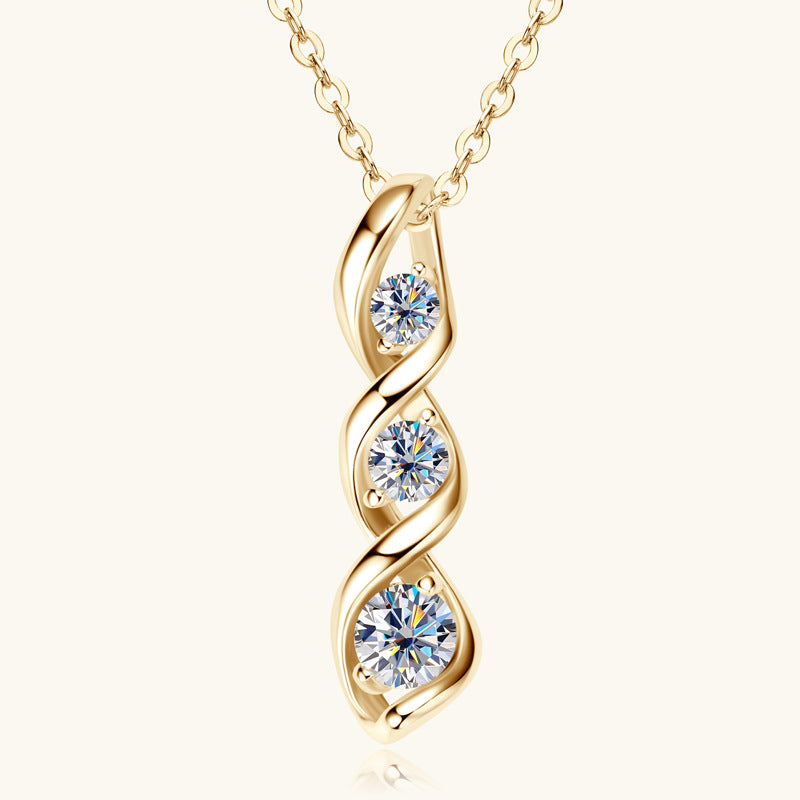 Twisted Moissanite Pendant Necklace