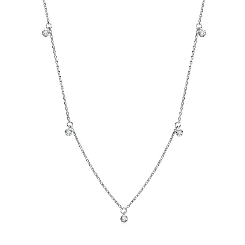 Sparkling Moissanite Dot Necklace - JIMMY JEWELRY 01