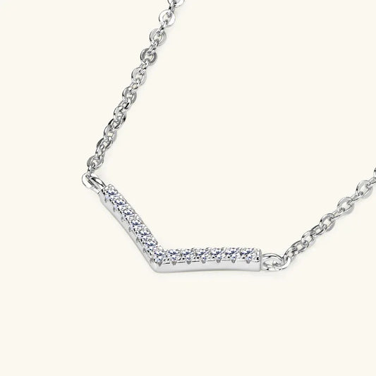 Sparkling Moissanite V Necklace - JIMMY JEWELRY 01