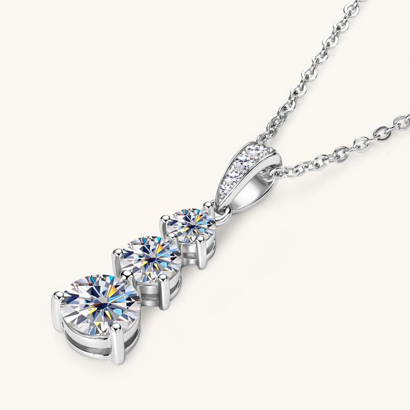 Sparkling Moissanite Waterfall Necklace