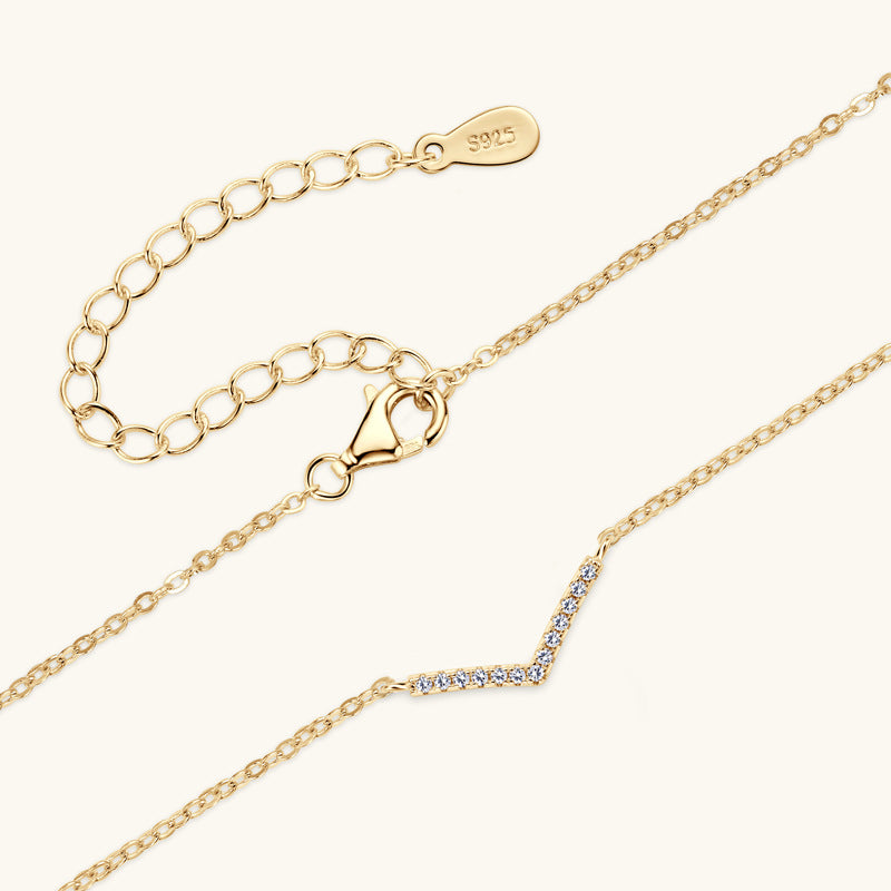Sparkling Moissanite V Necklace