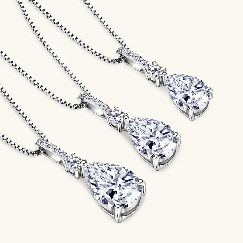 Moissanite Teardrop Pendant Necklace